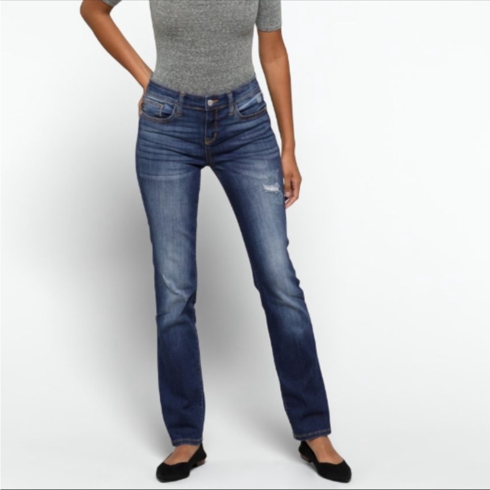 JUDY BLUE Women’s Elliana High Rise Straight Leg Distressed Jeans 18W